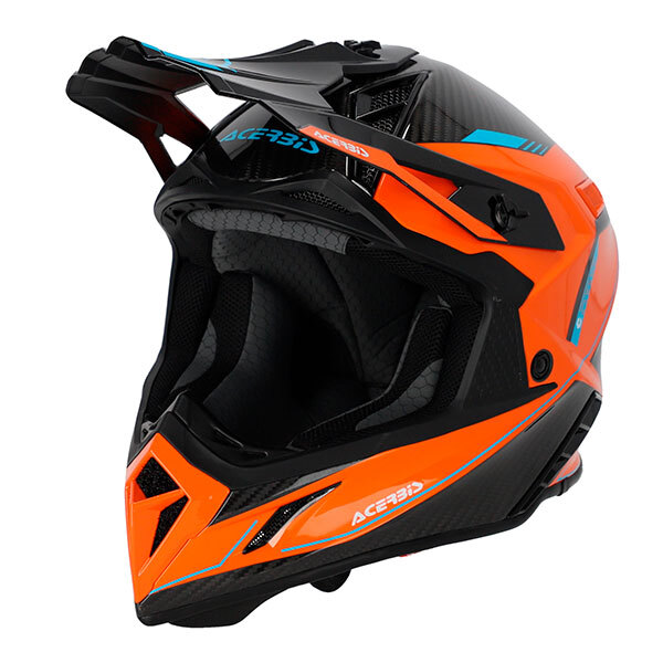 Motocross Helmet Acerbis Steel Carbon White Orange - EuroBikes