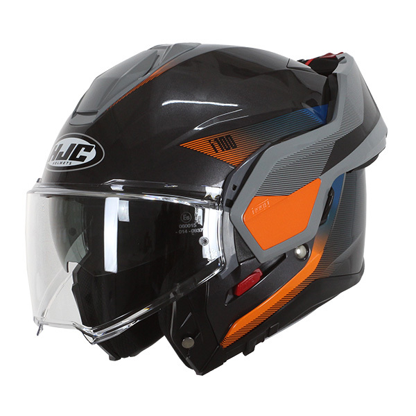 Casco moto integrale modulare hjc-i100 beston mc27 arancione