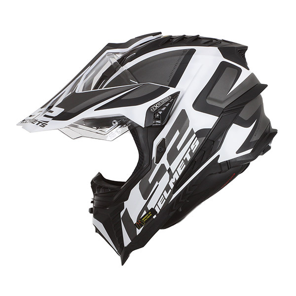 Casco Motocross Ls2 Mx 436 Pioneer White Black Visor Negro