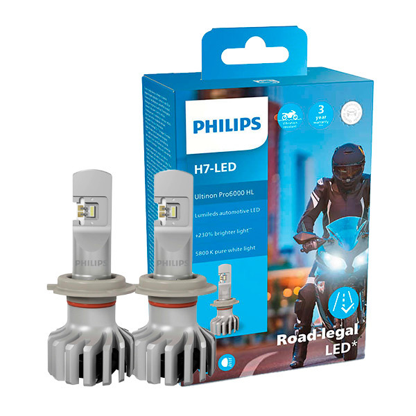 H7: Philips 11972U6000X2 Ultinon PRO6000 LED Bulbs | Pack of 2