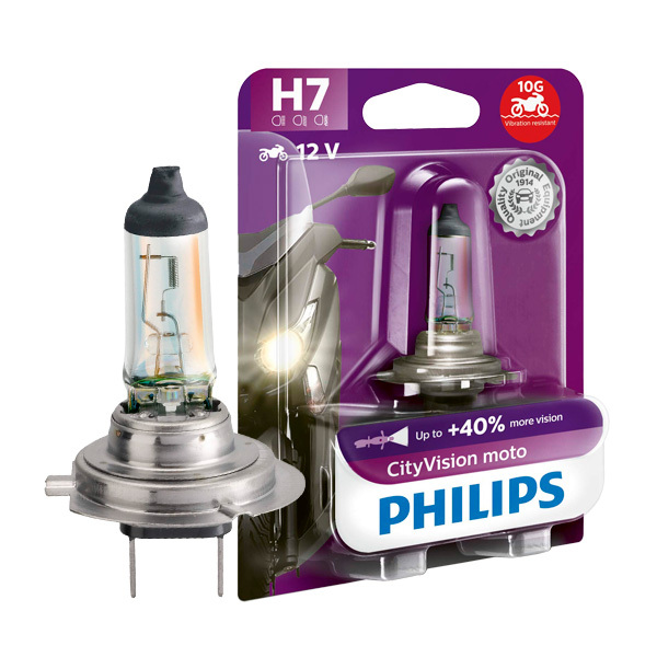Philips H7 City Vision Motorcycle Bulb 12V 55W - EuroBikes