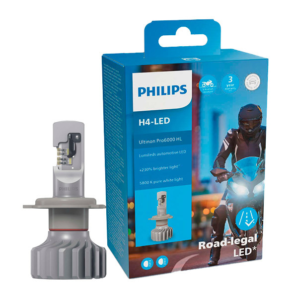 Philips H4 Led Ultinon Pro6000 12V bulb - EuroBikes