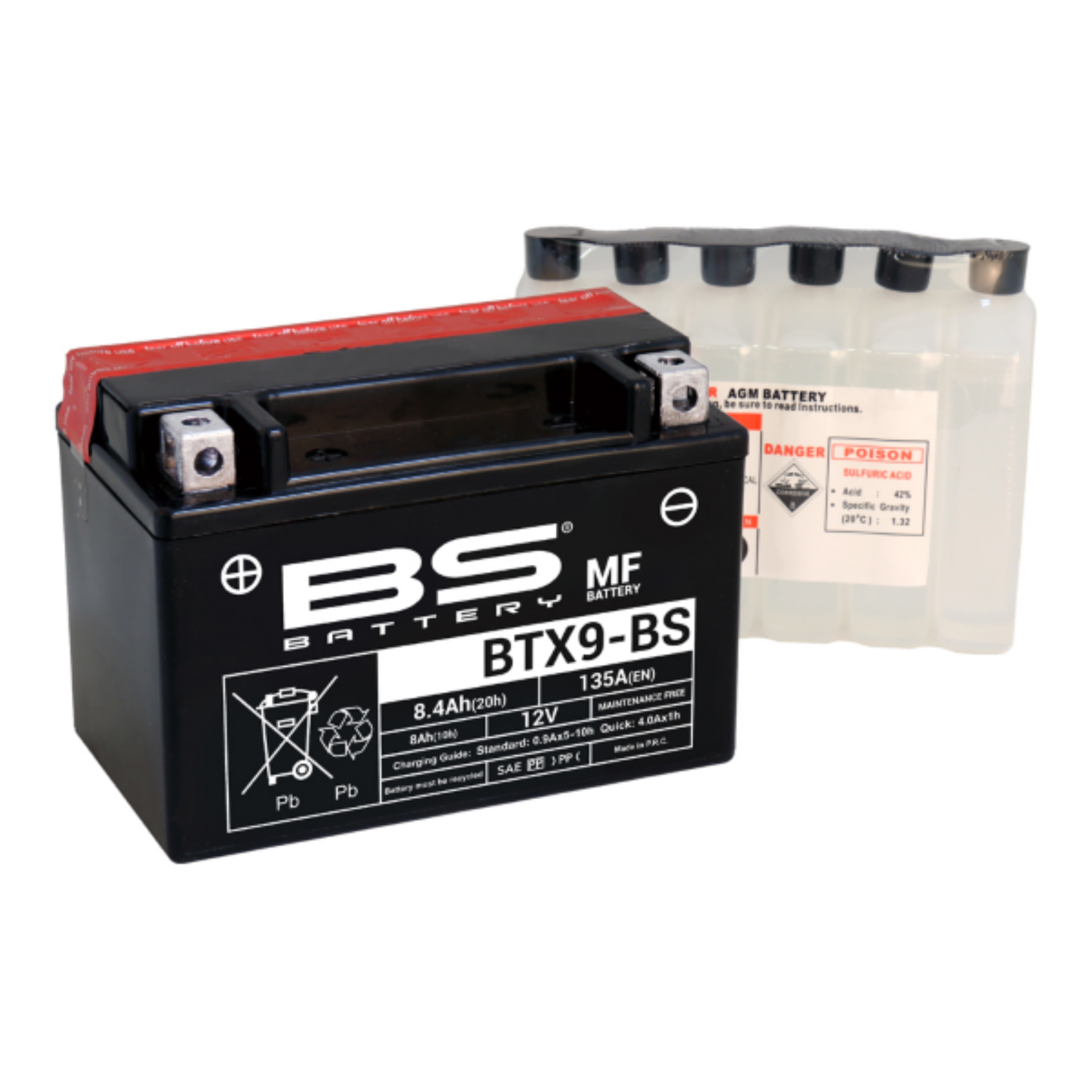 Motorcycle Battery BS-Battery YTX9-BS / BTX9-BS - 300621 - EuroBikes