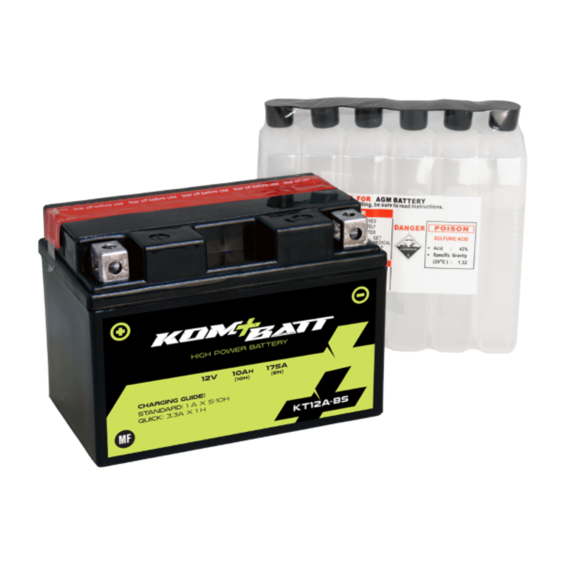 Kombatt YTX12-BS / KTX12-BS (MF) Battery - EuroBikes